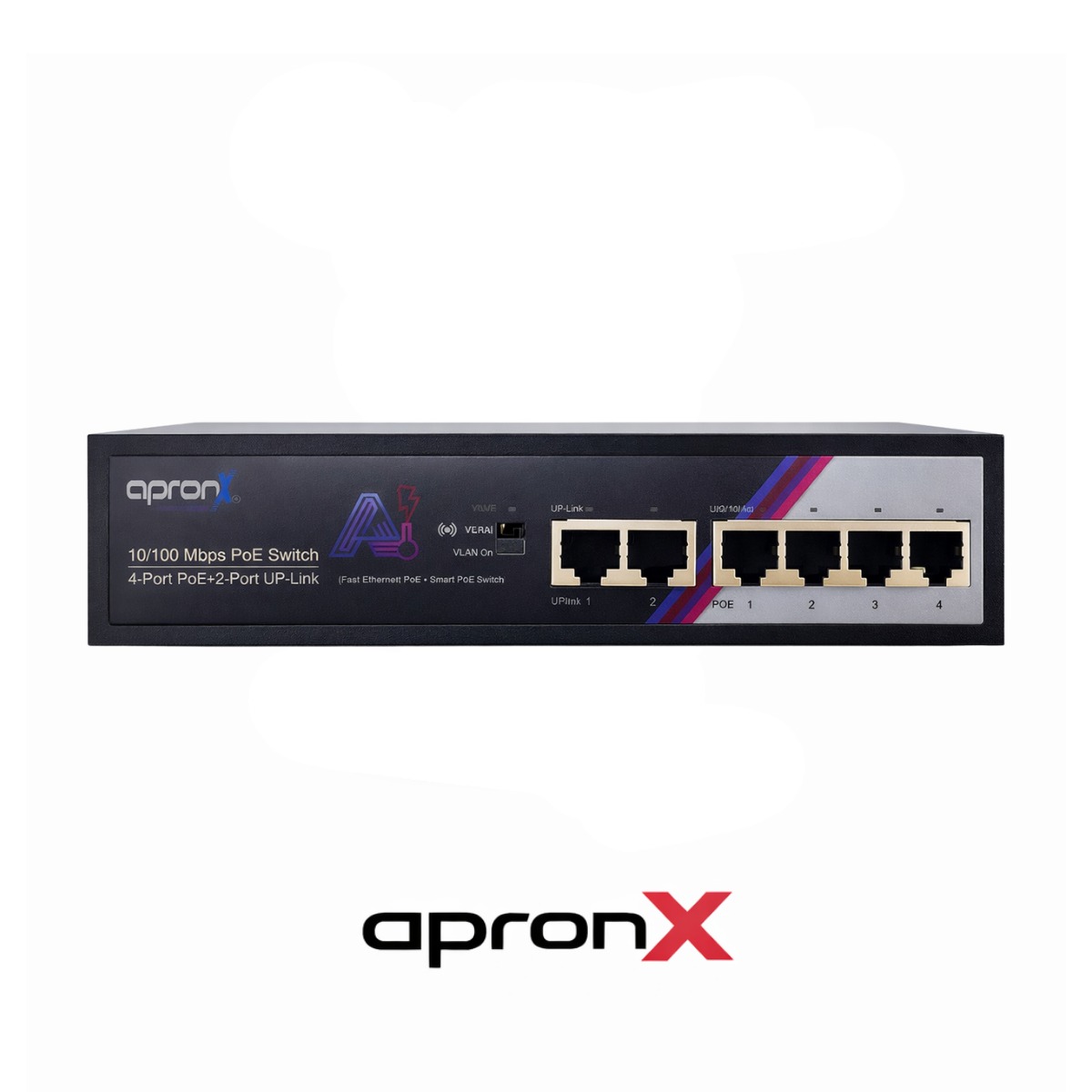 apronx 4 Port 10/100 4+2 High Power 78W Po...