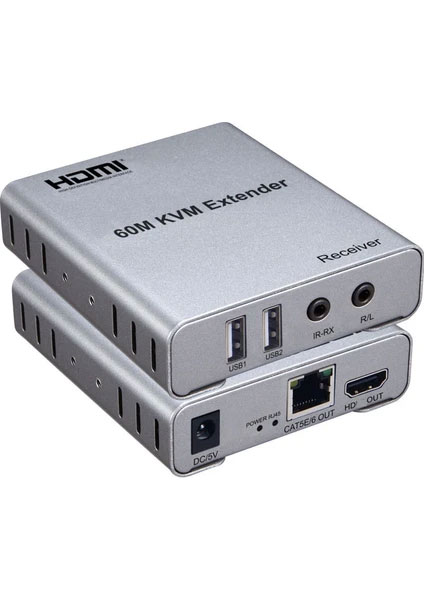 APRONX APX-USB60M CAT5E/CAT6 60M USB FULLHD 1080P 3D KVM HDMI EXTENDER