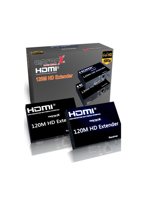 APRONX APX-120M-B CAT5E/CAT6 120M FULLHD 1080P 3D HDMI EXTENDER