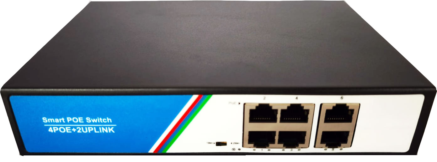 APRONX 4 PORT 10/100 4 POE PORTS+2GB UPLINK 78W POE SWITCH