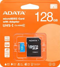 ADATA 128GB PREMIER MICRO SDXC CARD WITH ADAPTER UHS-I CLASS10 V10 HAFIZA KARTI