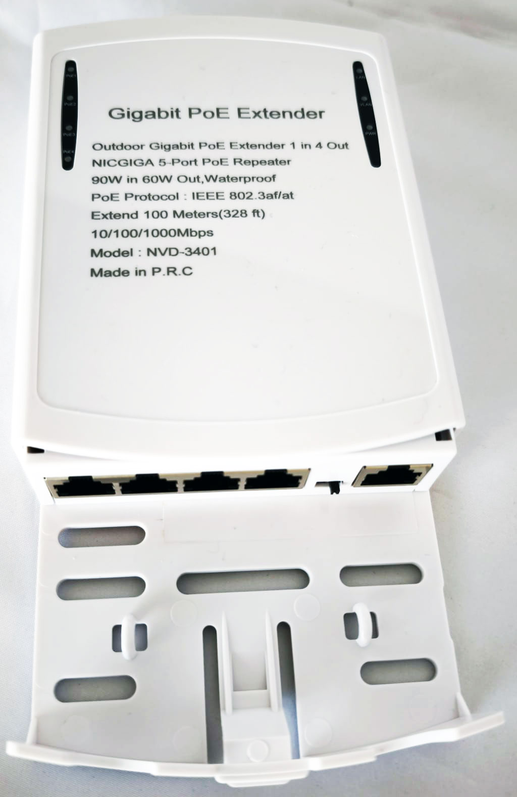 APRONX NVD-3401 1 IN 4 GIGABIT OUT POE REPEATER EXTENDER WATERPROOF